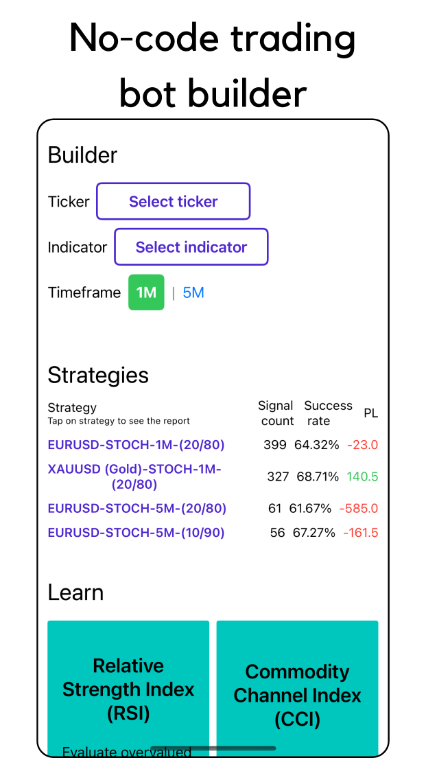 No-code trading bot builder